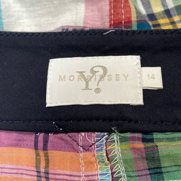 𝅺morrissey Y? Patchwork Zip Front Plaid Mini Skirt Sz 14 - Picture 13 of 14